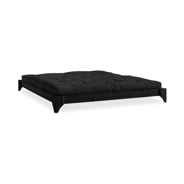 Divguļamā gulta no priedes koka ar matraci Karup Design Elan Comfort Mat Black Black, 140 x 200 cm