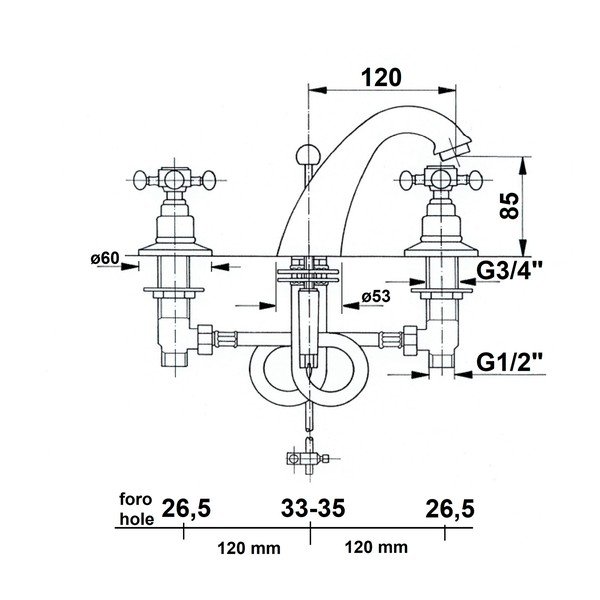Bronzas krāsas jaucējkrāns izlietnei Antea – Sapho-image-1