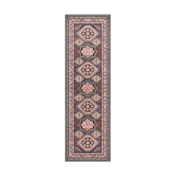 Pelēks paklājs Nouristan Saricha Belutsch, 80 x 250 cm