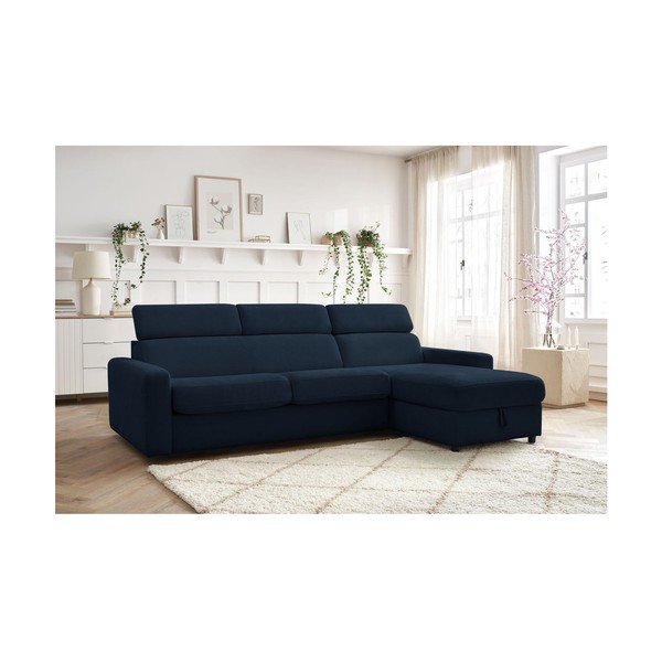 Tumši zils salokāms stūra dīvāns (ar maināmu stūri) Monaco – Bobochic Paris-image-1