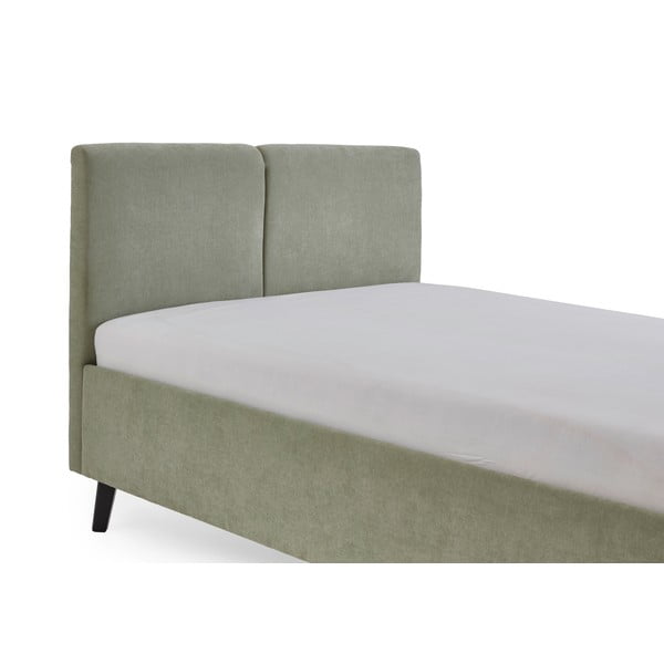 Gaiši zaļa polsterēta divvietīga gulta ar redelēm 140x200 cm Piano – Meise Möbel-image-4
