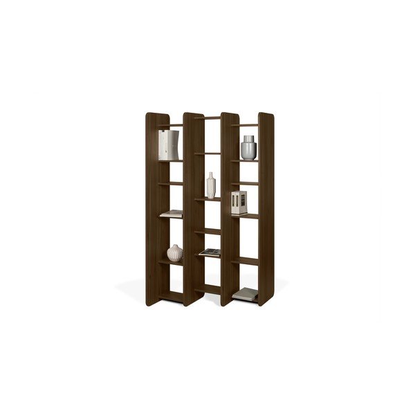 Grāmatu skapis no valriekstu koka TemaHome Twin, augstums 187 cm-image-2