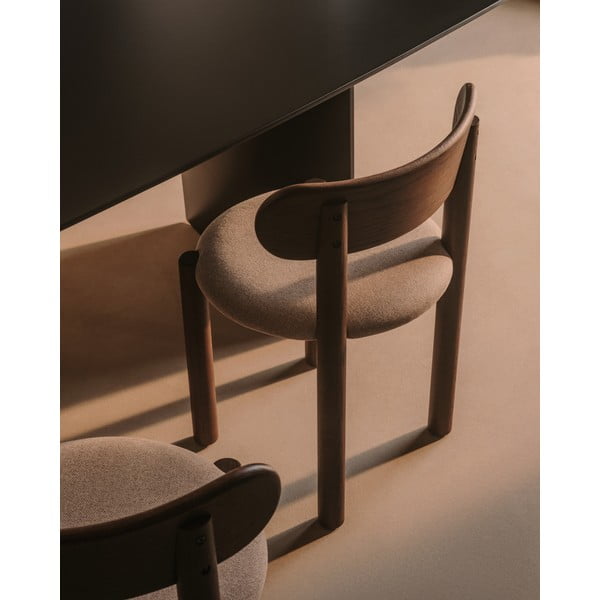 Brūni/krēmkrāsas ozola masīvkoka pusdienu krēsli (2 gab.) Nebai – Kave Home-image-2