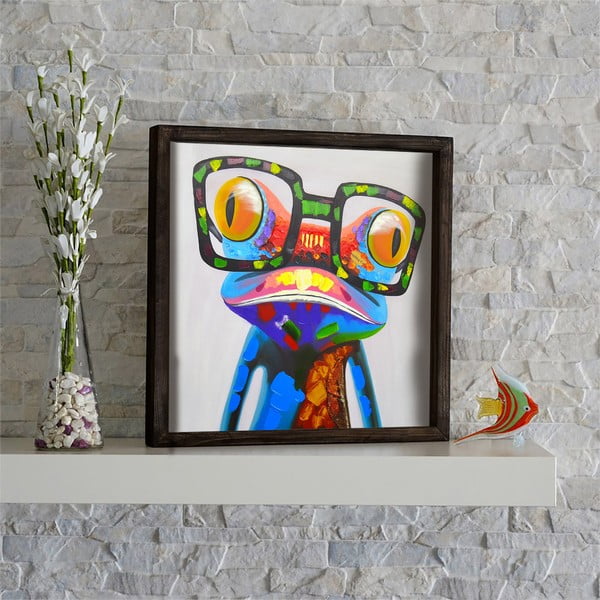 Dekoratīvi ierāmēta glezna Frog, 34 x 34 cm-image-1
