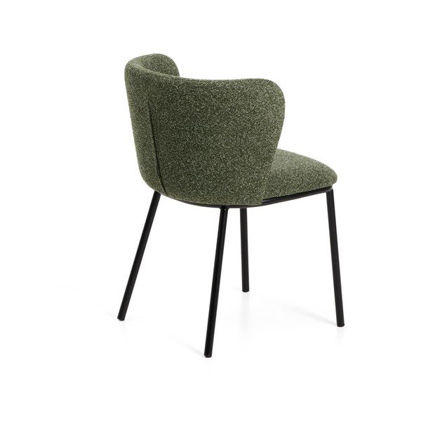 Zaļš polsterēts ēdamistabas krēsls Ciselia – Kave Home-image-4
