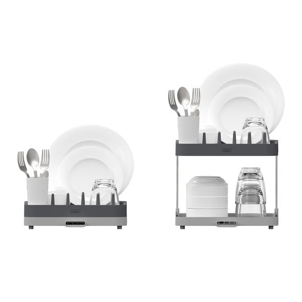 Pelēks divu līmeņu trauku žāvētājs Duo – Joseph Joseph-image-2