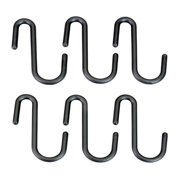 Melni/pelēki plastmasas piekarināmi āķi (6 gab.) City – Metaltex-image-1