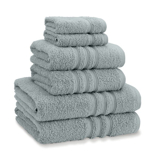 Dūmakaini zaļi frotē kokvilnas dvieļi komplektā (6 gab.) Zero Twist – Catherine Lansfield