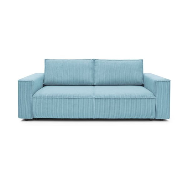 Gaiši zils velveta salokāms dīvāns 245 cm Nihad – Bobochic Paris