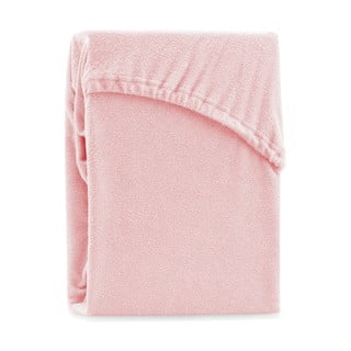 Gaiši rozā elastīgs palags divguļamai gultai AmeliaHome Ruby Siesta, 180/200 x 200 cm