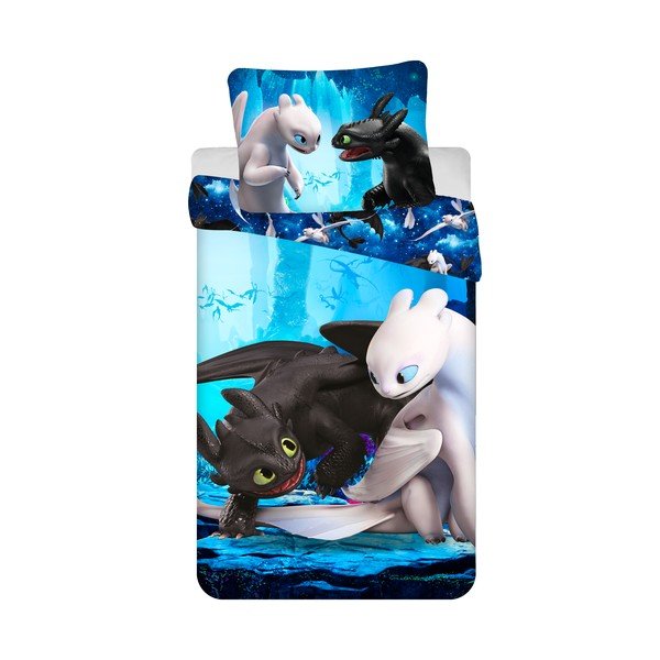 Mikrošķiedras bērnu gultas veļa vienvietīgai gultai 140x200 cm How to Train Your Dragon – Jerry Fabrics