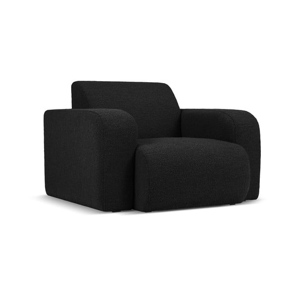 Melns atpūtas krēsls no buklē auduma Molino – Micadoni Home