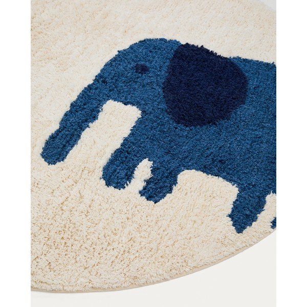 Ziloņkaula krāsas mazgājams/ar rokām darināts kokvilnas bērnu paklājs ø100 cm Tandani – Kave Home-image-2