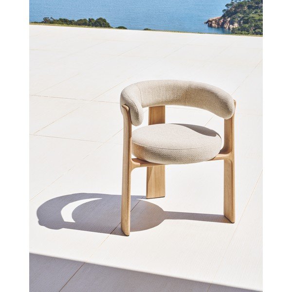 Bēšs polsterēts dārza krēsls Granite – Kave Home-image-2