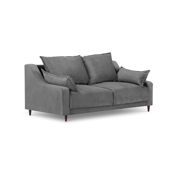 Pelēks samta dīvāns Mazzini Sofas Freesia, 150 cm-image-2