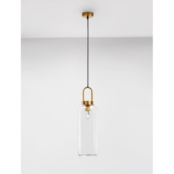 Misiņa krāsas stikla piekaramā lampa ar stikla abažūru ø 15,5 cm Irvine – Nova Luce-image-4
