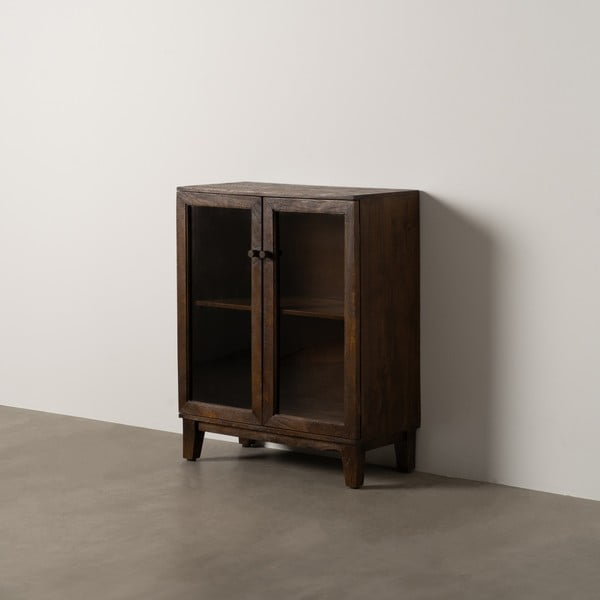 Brūna mango masīvkoka vitrīna 80x100x40 cm Ravi – Ixia-image-3