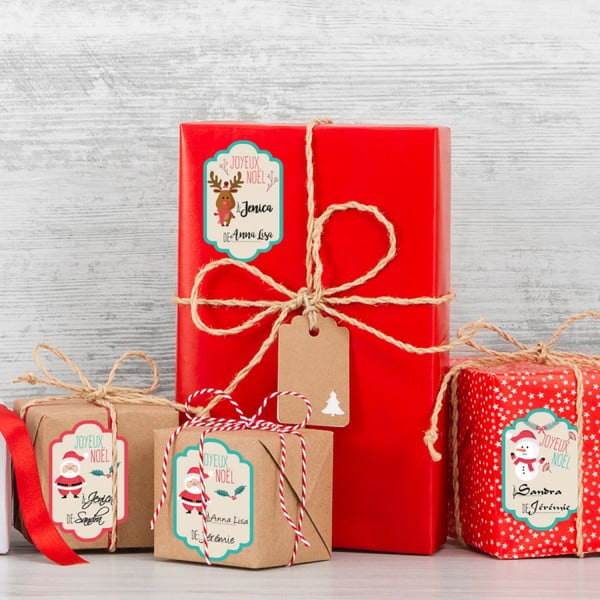 6 Ziemassvētku birku komplekts Emblēmu birkas dāvanām