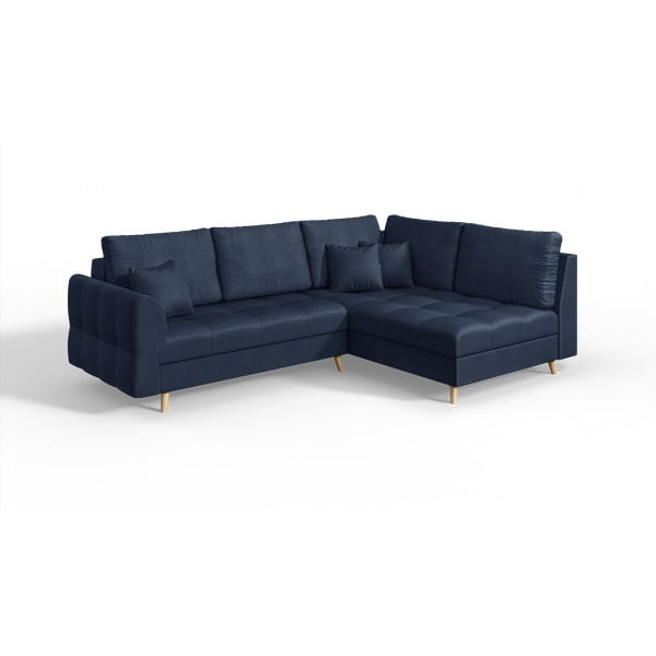 Tumši zils stūra dīvāns (labais stūris) Ariella – Ropez