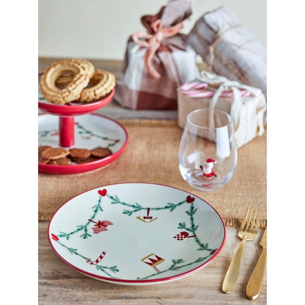 Krēmkrāsas māla šķīvis ar Ziemassvētku motīvu ø 25,5 cm Yule – Bloomingville-image-1