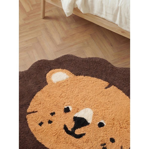 Oranžs/brūns mazgājams/ar rokām darināts kokvilnas bērnu paklājs 112x120 cm Snuggle Lea – Hanse Home-image-2