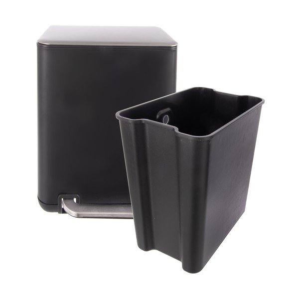 Melna nerūsējošā tērauda atkritumu tvertne ar pedāli 20 l Black – Orion-image-4