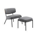 Pelēks samta atpūtas krēsls ar kāju balstu Jerry – Støraa