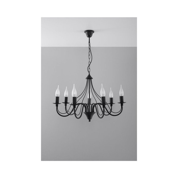 Melna griestu lampa Sollux Fiorano 7-image-3