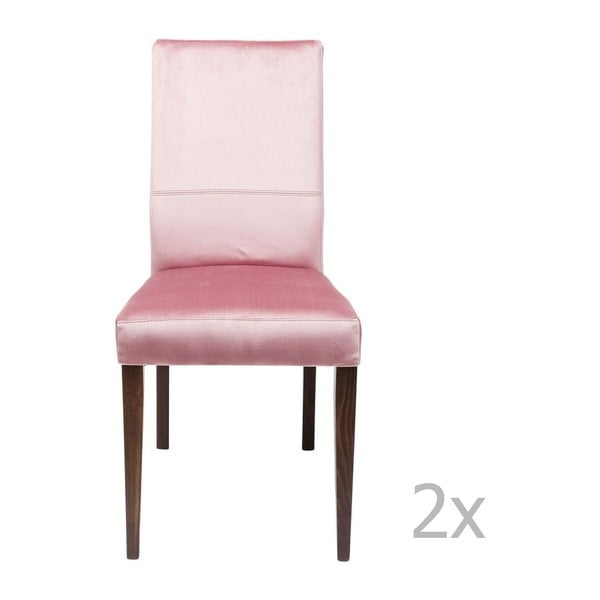 2 rozā ēdamistabas krēslu komplekts ar dižskābarža koka kājām Kare Design Mara
