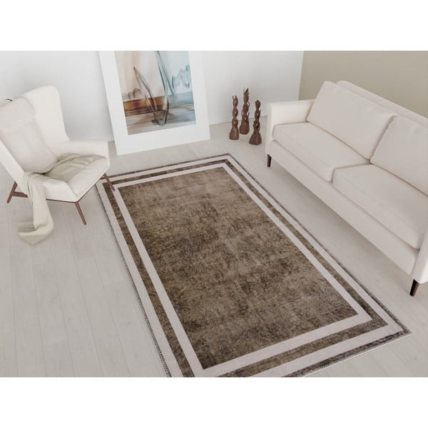 Brūns mazgājams paklājs 150x80 cm – Vitaus-image-1