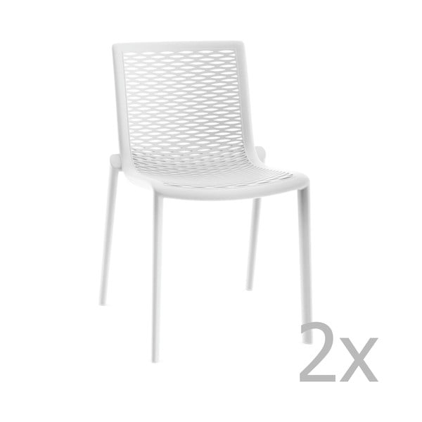 2 baltu dārza pusdienu krēslu komplekts Resol Net-Kat
