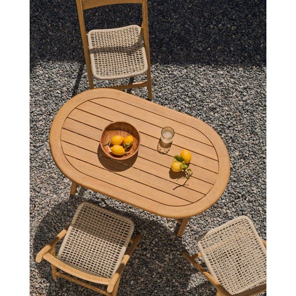 Akācijas masīvkoka dārza ēdamgalds 70x120 cm Dandara – Kave Home-image-2