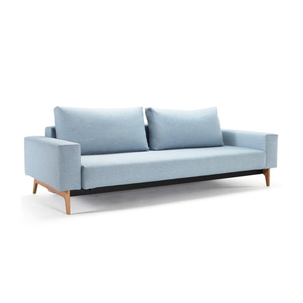 Gaiši zils dīvāns ar roku balstiem Inovācija Idun