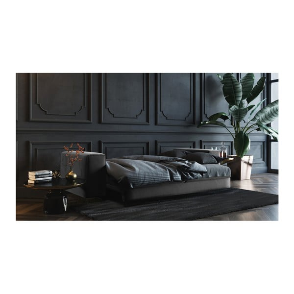 Tumši pelēks samta izvelkamais dīvāns Devichy Rothe, 256 cm-image-3