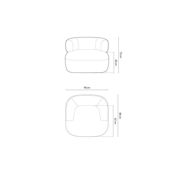 Bēšs atpūtas krēsls no buklē auduma Jenny – Micadoni Home-image-4