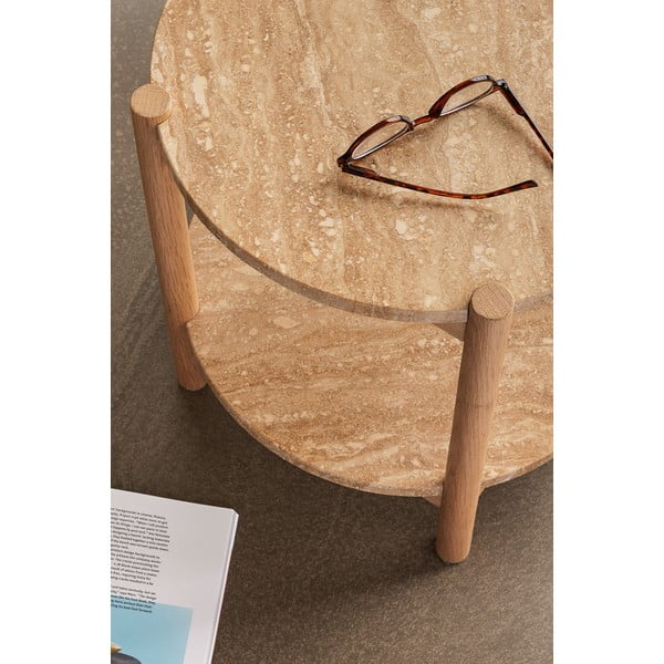 Apaļš sānu galdiņš ar akmens galda virsmu ø 43 cm Trava – Hübsch-image-4