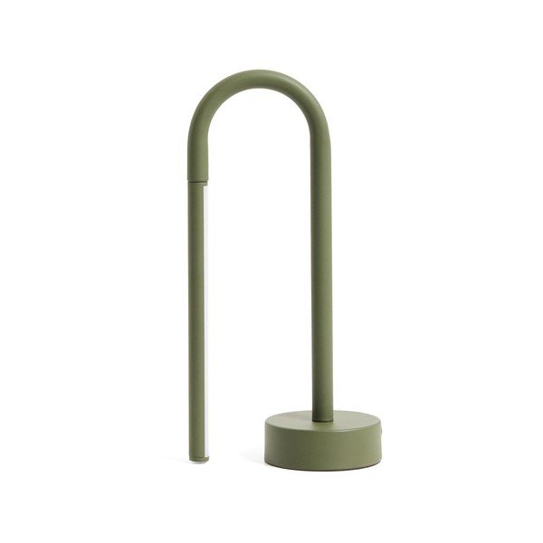 Zaļa metāla LED galda lampa (augstums 30 cm) Bow – Kave Home