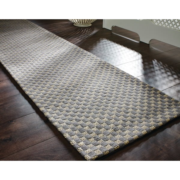 Pelēks džutas paklājs Flair Rugs Check, 80 x 150 cm