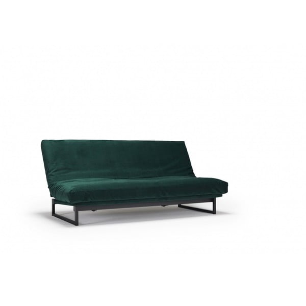 Tumši zaļš dīvāns ar noņemamu pārvalku Inovācija Fraction Velvet Forest Green, 97 x 200 cm