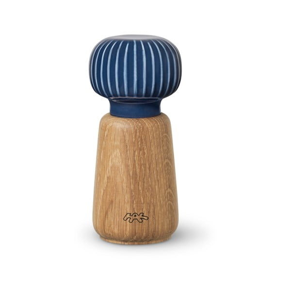 Garšvielu dzirnaviņas no ozolkoka ar tumši zilām porcelāna detaļām Kähler Design Hammershoi, augstums 13 cm