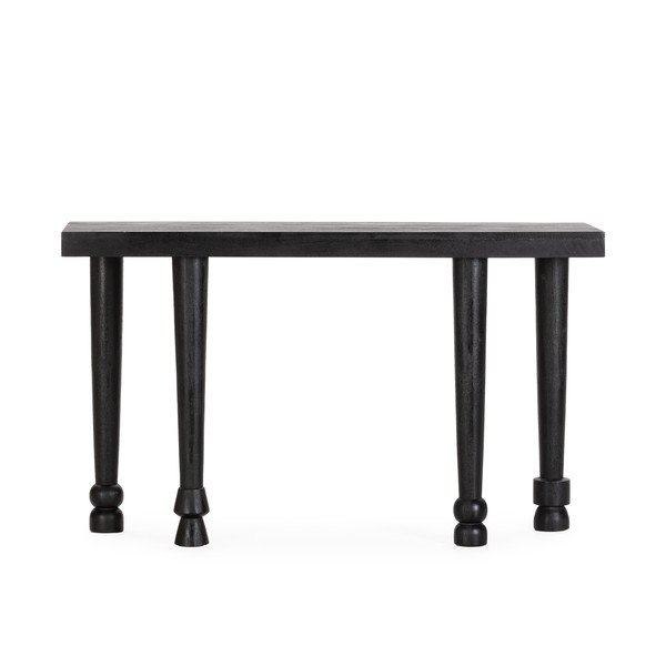 Melns mango masīvkoka konsoles galds 40x130 cm Inaya – MOME