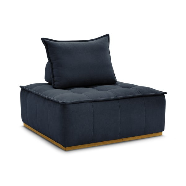 Tumši zils atpūtas krēsls no šenila auduma Elisa – Bobochic Paris