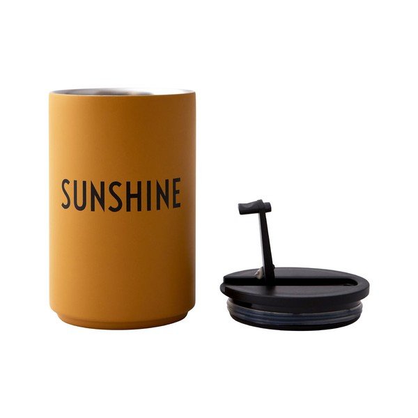 Sinepju dzeltena ceļojumu krūze Design Letters Sunshine, 350 ml-image-2