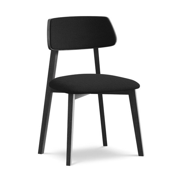 Melns masīvkoka pusdienu krēsls Niu – Makamii