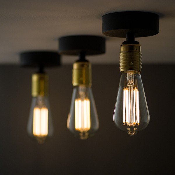 Melna griestu lampa ar zelta ligzdu Sotto Luce Uno-image-1