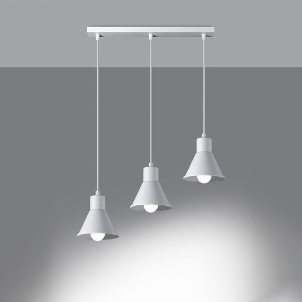 Balta piekaramā lampa ar metāla abažūru 45x14 cm Martina – Sollux-image-2