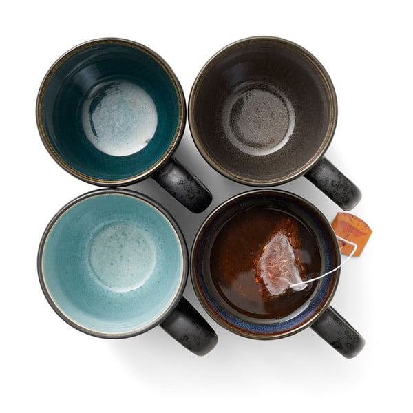 Melnas/tumši zilas keramikas krūzes (4 gab.) 300 ml Gastro Black/Mix – Bitz-image-2