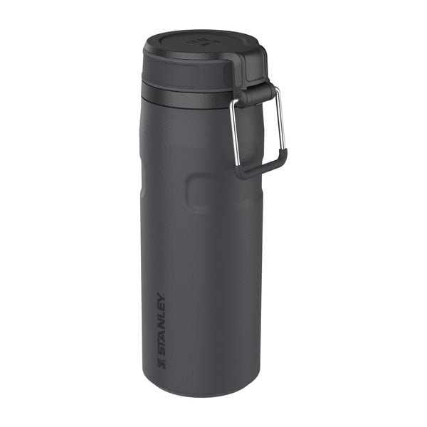 Melns nerūsējošā tērauda termoss 470 ml IceFlow™ Bottle Twist Flip Black – Stanley-image-1