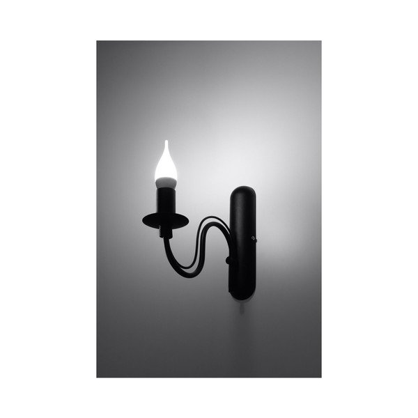 Melna metāla sienas lampa Fiorano – Sollux-image-1