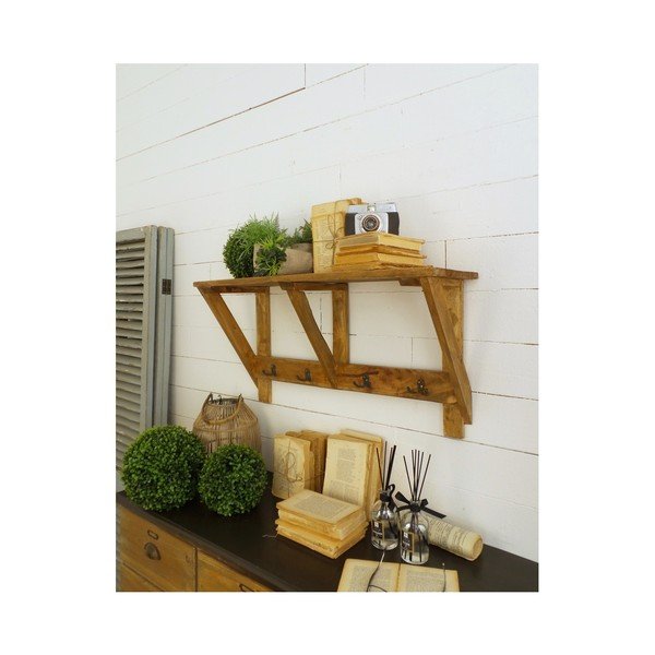 Koka sienas plaukts Orchidea Milano Raw Wood, 80 x 25 x 40 cm